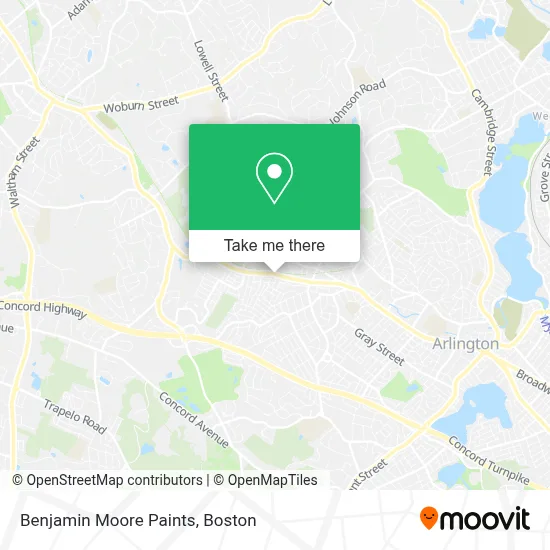Benjamin Moore Paints map