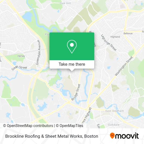 Brookline Roofing & Sheet Metal Works map