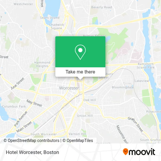 Hotel Worcester map