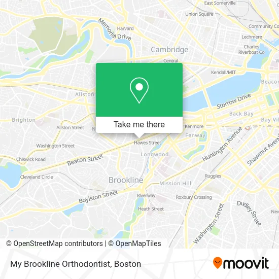 My Brookline Orthodontist map