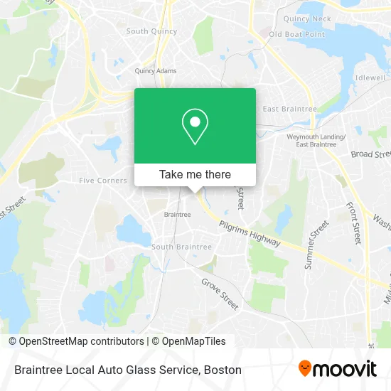 Braintree Local Auto Glass Service map