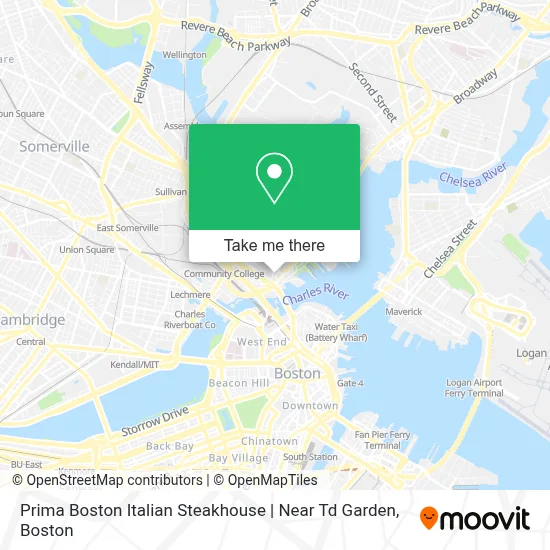 Prima Boston Italian Steakhouse | Near Td Garden map