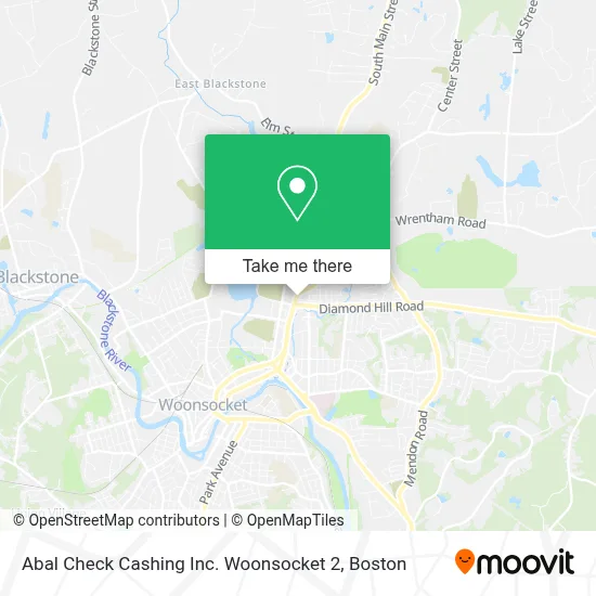 Abal Check Cashing Inc. Woonsocket 2 map