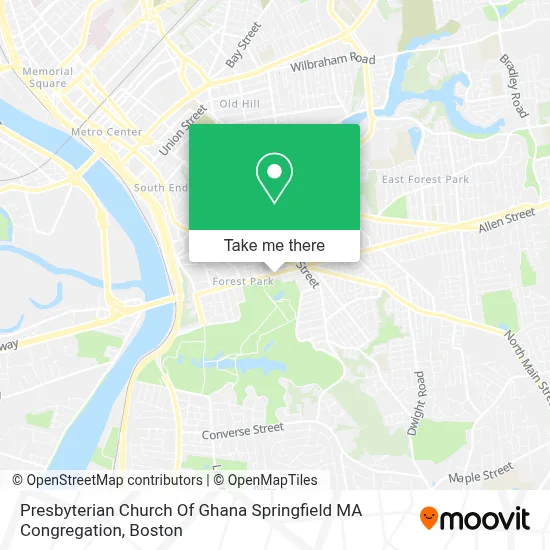 Presbyterian Church Of Ghana Springfield MA Congregation map
