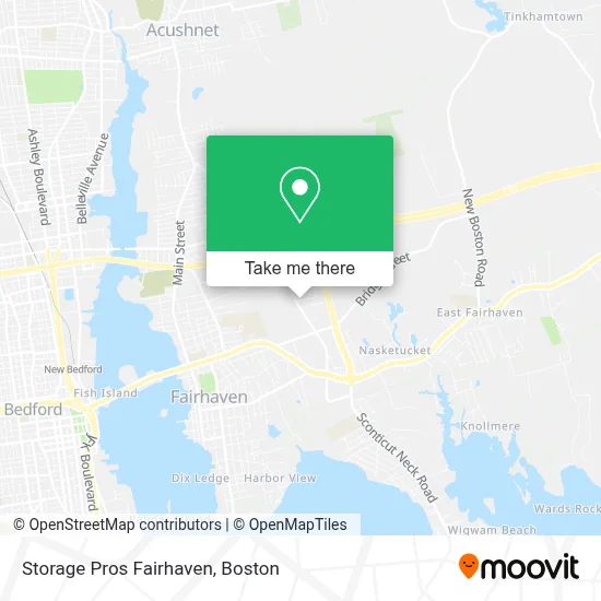 Storage Pros Fairhaven map