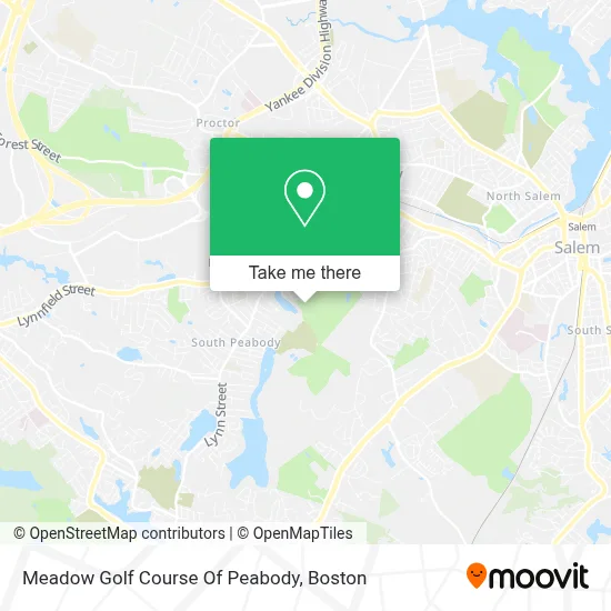 Meadow Golf Course Of Peabody map