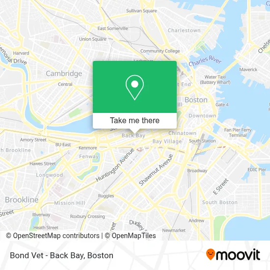 Bond Vet - Back Bay map