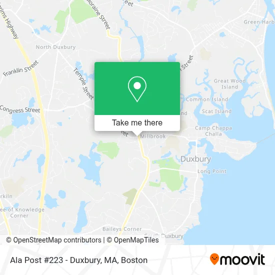 Ala Post #223 - Duxbury, MA map