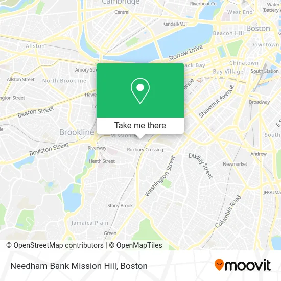 Needham Bank Mission Hill map