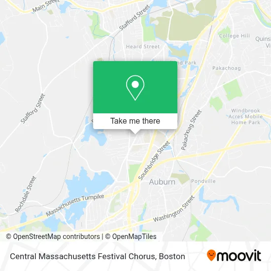 Central Massachusetts Festival Chorus map