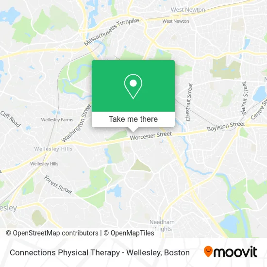 Connections Physical Therapy - Wellesley map