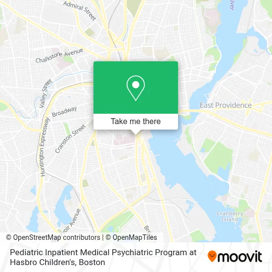 Pediatric Inpatient Medical Psychiatric Program at Hasbro Children's map