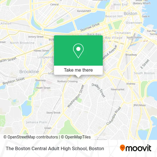 The Boston Central Adult High School map