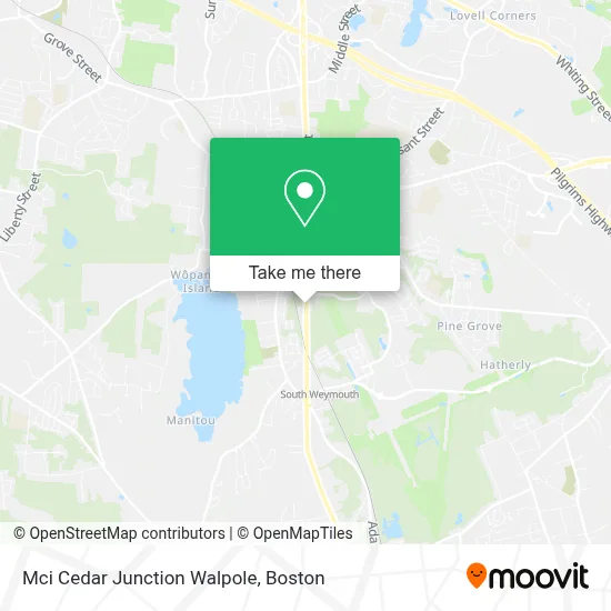 Mci Cedar Junction Walpole map