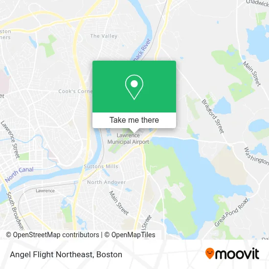 Angel Flight Northeast map