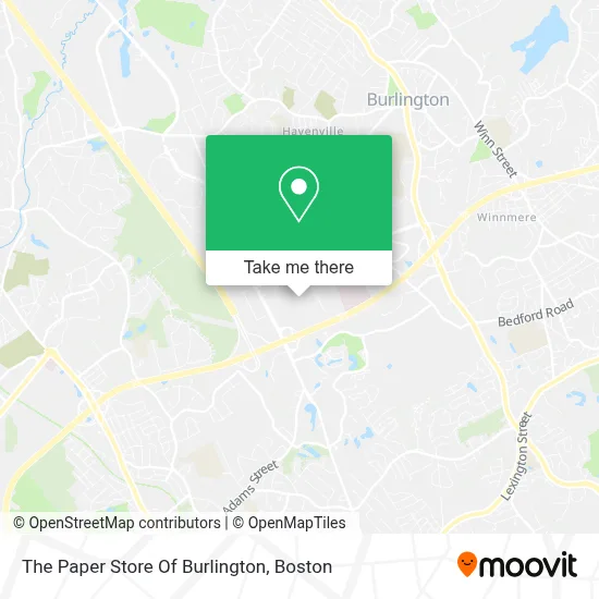 The Paper Store Of Burlington map