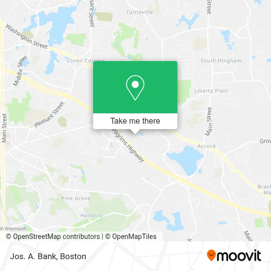 Jos. A. Bank map