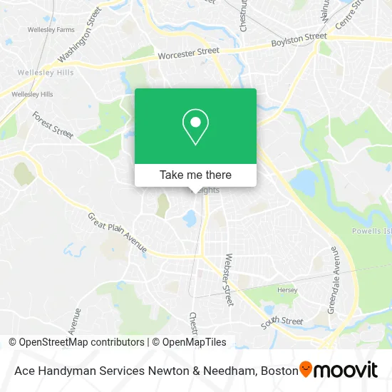 Ace Handyman Services Newton & Needham map
