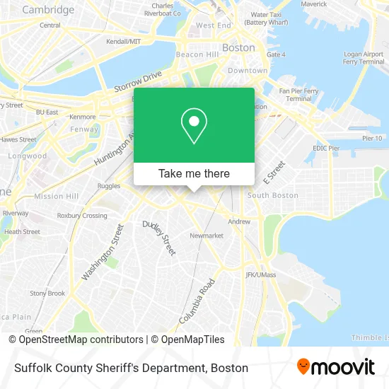 Suffolk County Sheriff's Department map