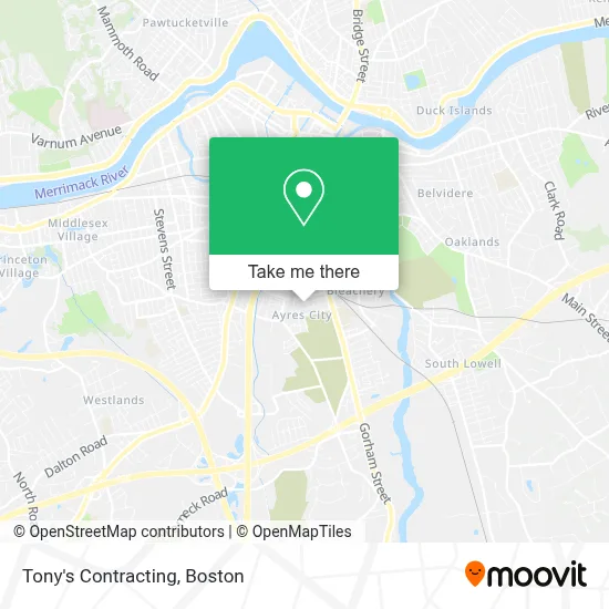 Tony's Contracting map