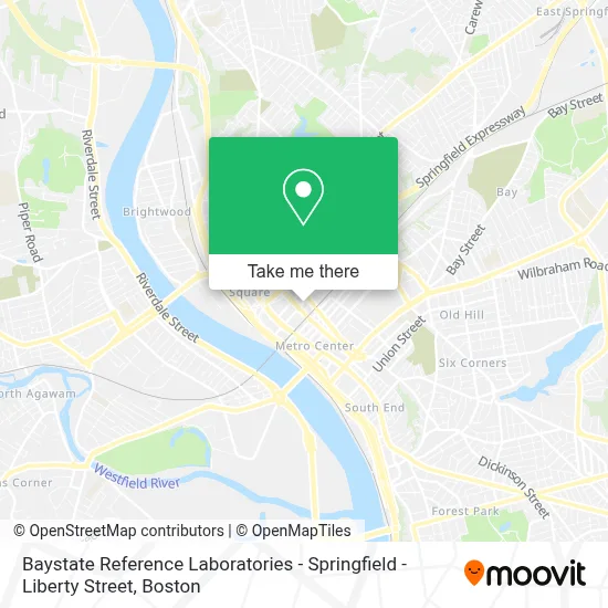 Baystate Reference Laboratories - Springfield - Liberty Street map