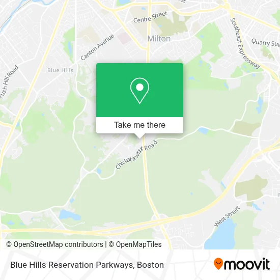 Blue Hills Reservation Parkways map