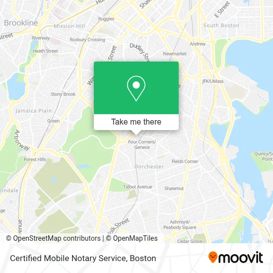 Certified Mobile Notary Service map
