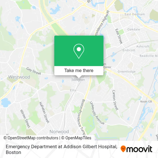 Emergency Department at Addison Gilbert Hospital map
