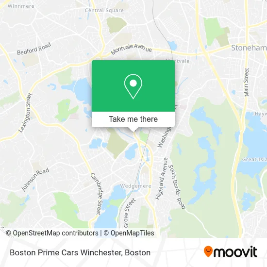 Boston Prime Cars Winchester map