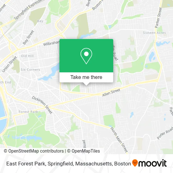 East Forest Park, Springfield, Massachusetts map