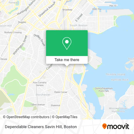 Dependable Cleaners Savin Hill map