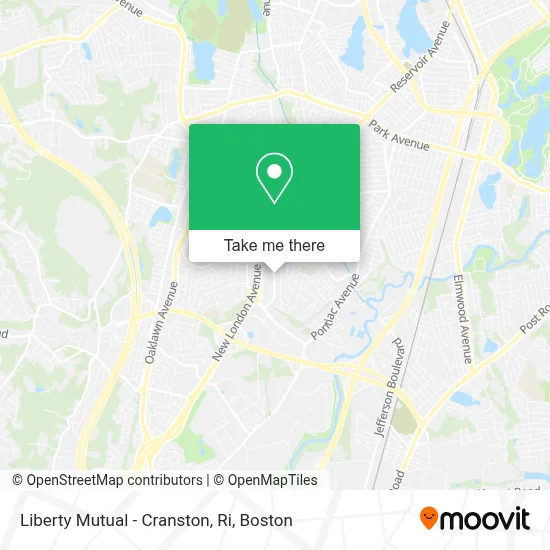 Liberty Mutual - Cranston, Ri map