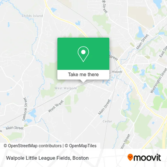 Walpole Little League Fields map