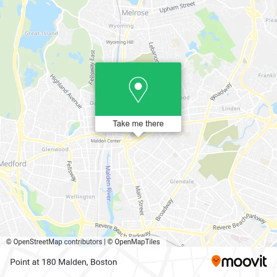Point at 180 Malden map