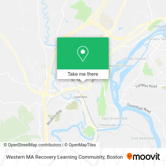 Western MA Recovery Learning Community map