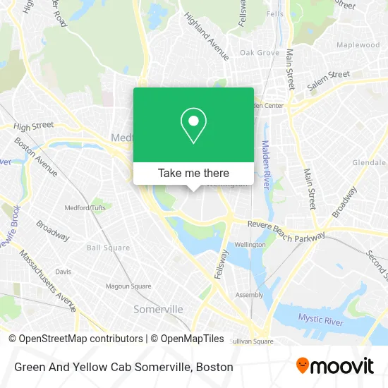 Green And Yellow Cab Somerville map