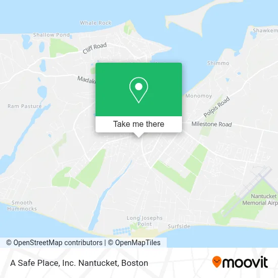 A Safe Place, Inc. Nantucket map