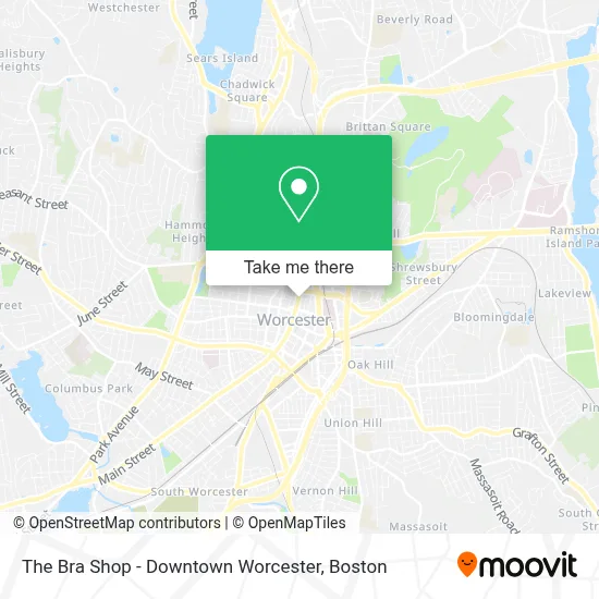 The Bra Shop - Downtown Worcester map