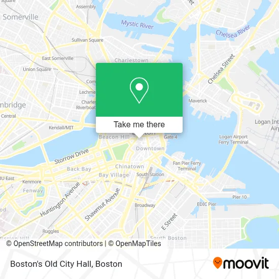 Boston's Old City Hall map
