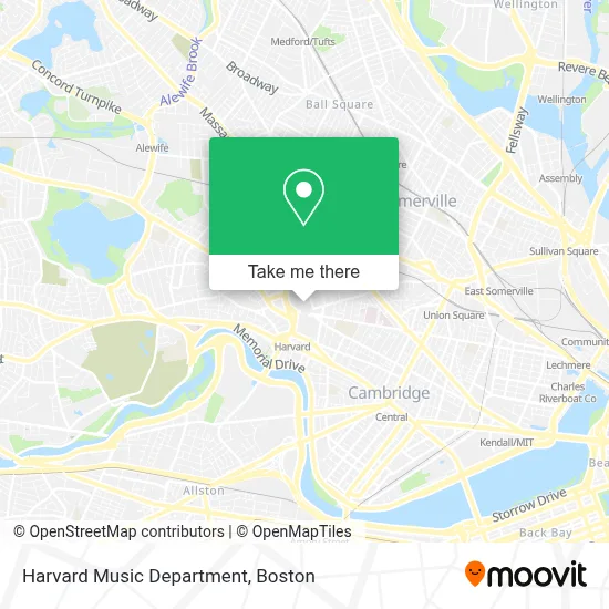 Harvard Music Department map