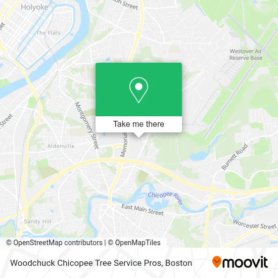 Woodchuck Chicopee Tree Service Pros map