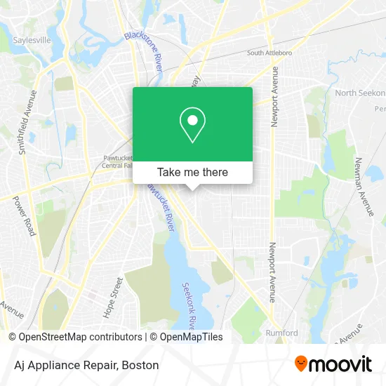 Aj Appliance Repair map