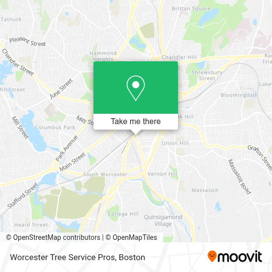 Worcester Tree Service Pros map