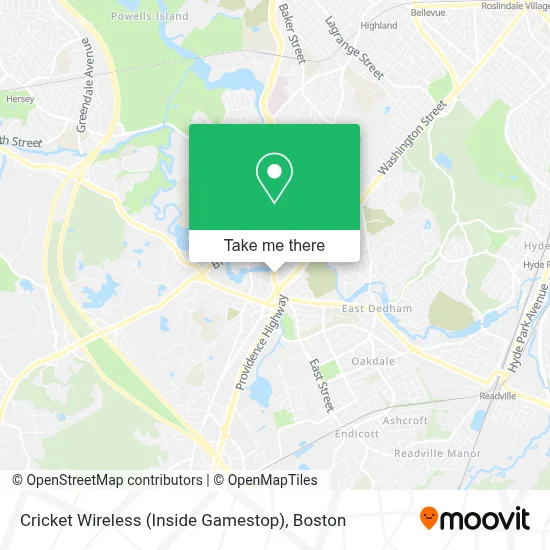 Cricket Wireless (Inside Gamestop) map