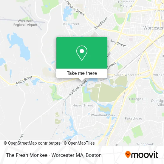 The Fresh Monkee - Worcester MA map