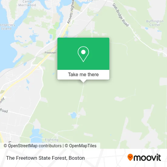 The Freetown State Forest map