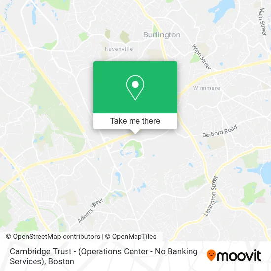 Cambridge Trust - (Operations Center - No Banking Services) map