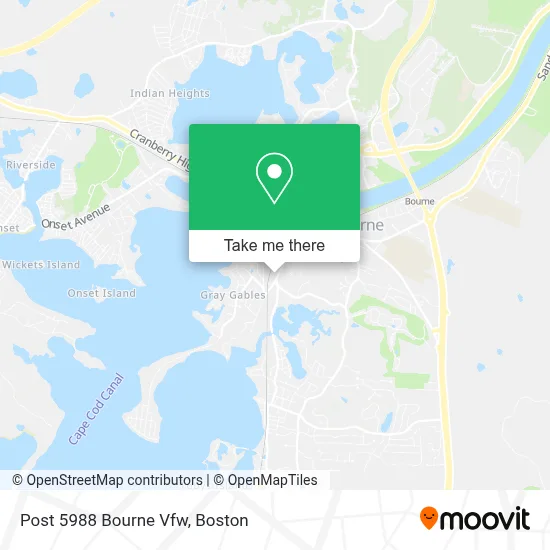 Post 5988 Bourne Vfw map
