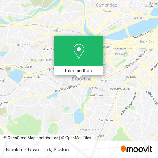 Brookline Town Clerk map