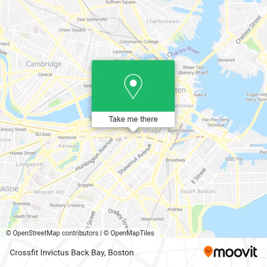 Crossfit Invictus Back Bay map